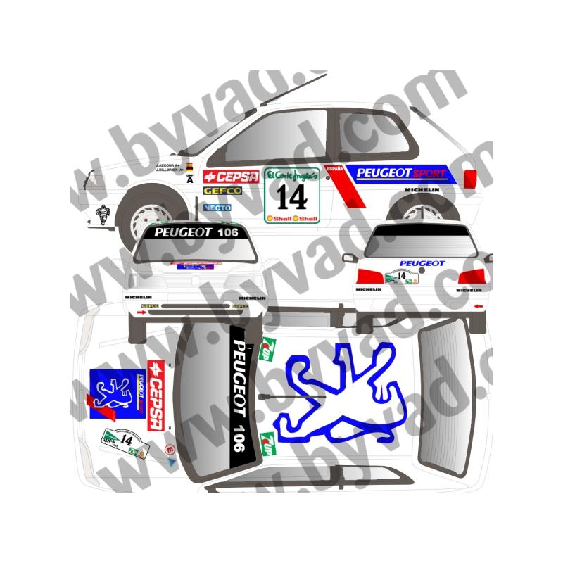 Kit Autocollants Peugeot 106 Rallye Phase 1 - Passion Stickers