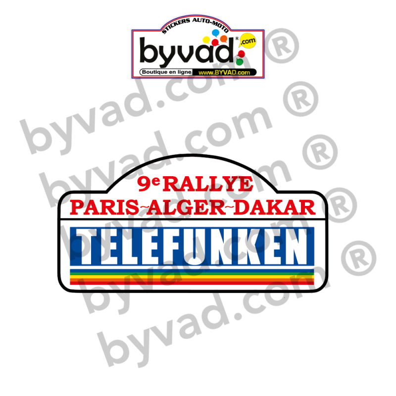 1 Plaque de Rallye Adhésive Paris Dakar 1987