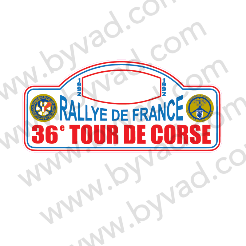 Plaque de rallye De France