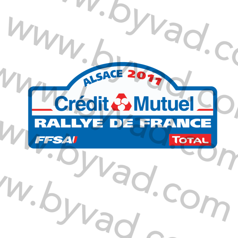 1 Plaque de Rallye Adhésive Rallye d'Alsace 2011