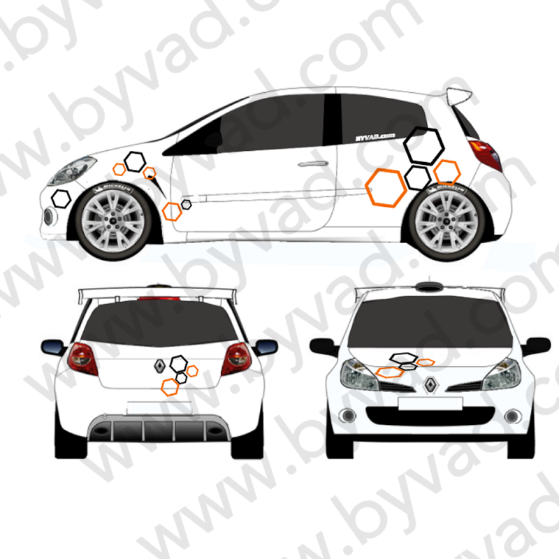 RALLYE DECO universelle - - Kit Complet - voiture Sticker