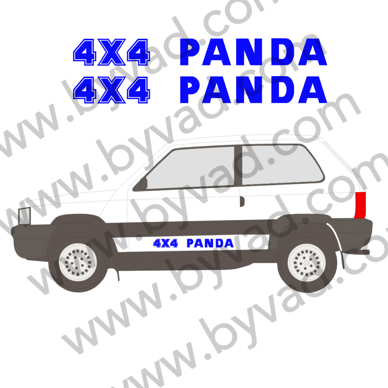 2 Stickers 4x4 PANDA - STICKERS FIAT - STICKERS FIAT - STICKERS