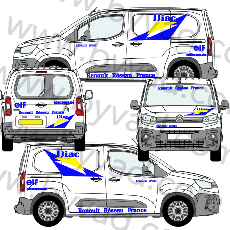 Kit déco Assistance Renault Sport DIAC taille S (Kangoo, Partner, Berlingo)