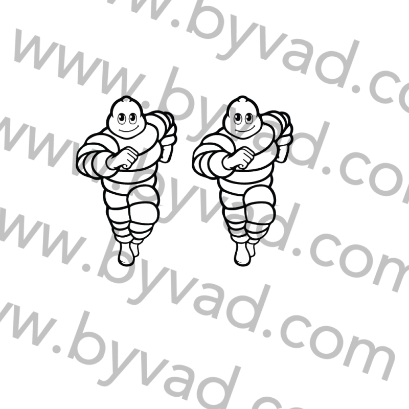 2 Stickers bibendum michelin 2019