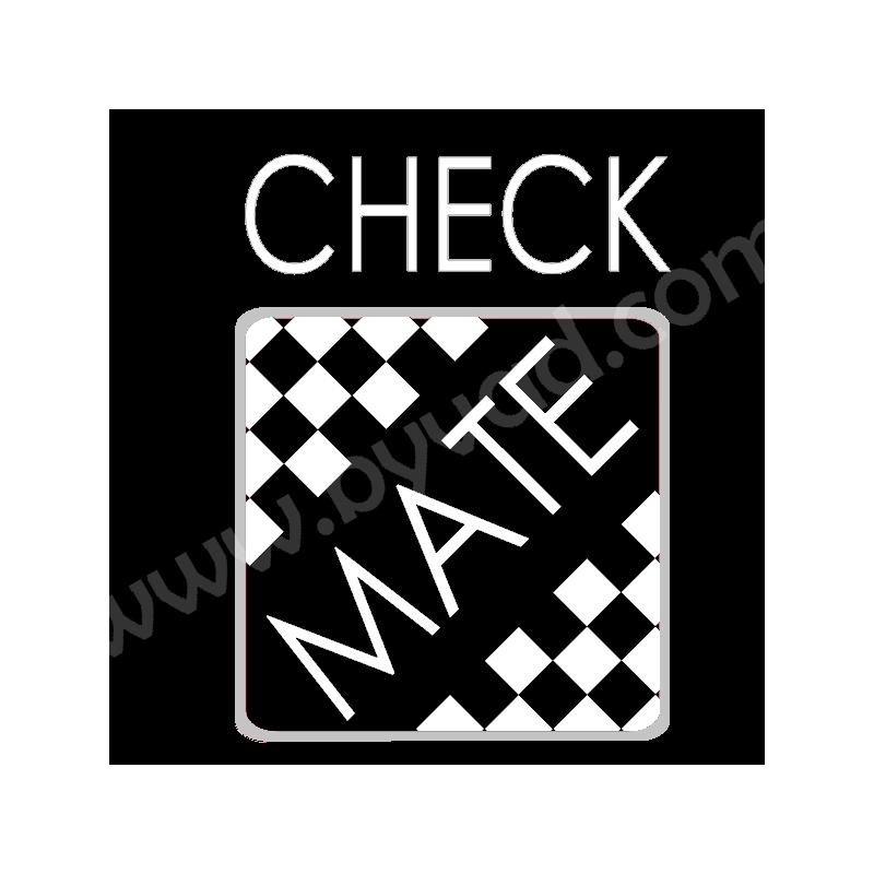 Kit 3 stickers Austin mini Check Mate - STICKER AUSTIN - STICKERS AUSTIN  MINI - STICKERS MARQUE AUTO - BYVAD