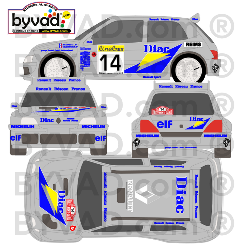 Kit déco Clio Maxi Rallye Monte Carlo 1995