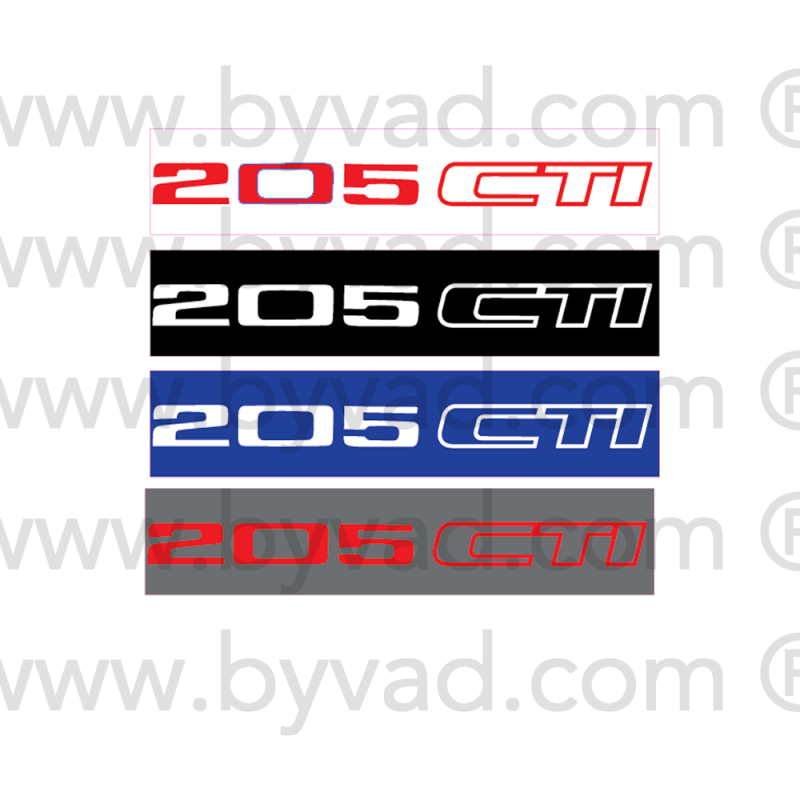Cache plaque immatriculation 205 CTI