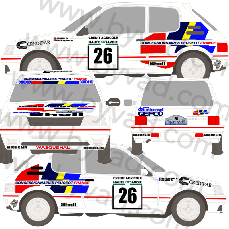 Kit déco Peugeot 205 GCAP 1991