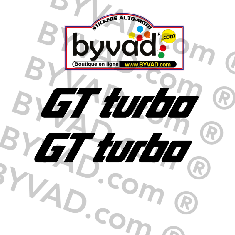 Deux autocollants GT Turbo
