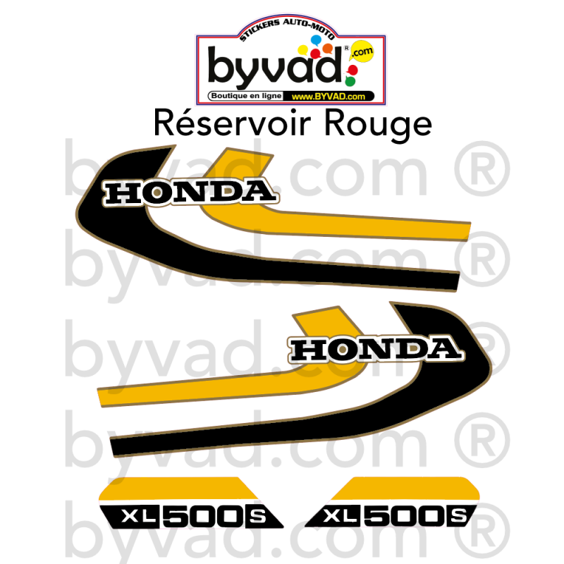 Kit déco autocollant moto HONDA 500 XLS 1979 Rouge