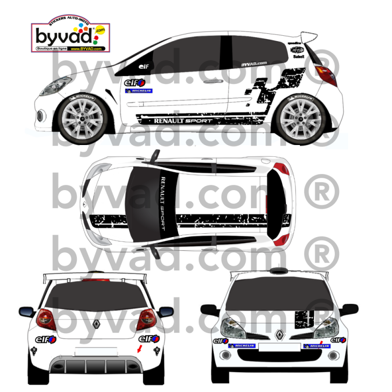 Kit Déco clio R3 full - compétition