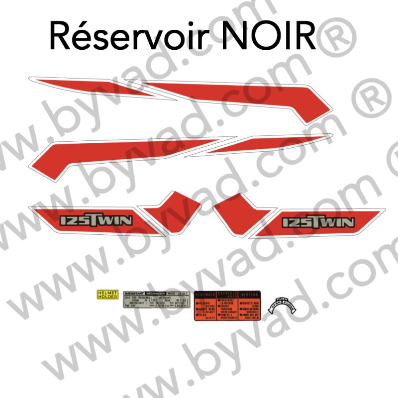 Kit stickers moto HONDA 125 TWIN T1
