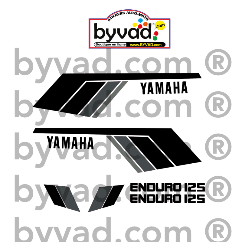 Kit autocollants Yamaha 125 DTMX 1979 perso