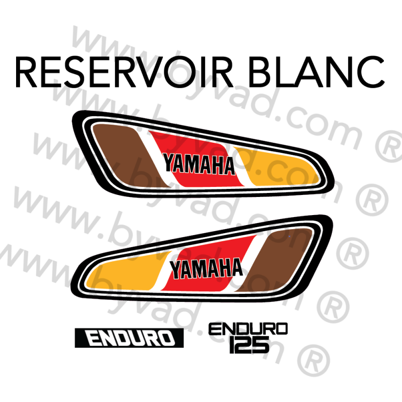 kit autocollant Yamaha 125 DTF 1976 blanc