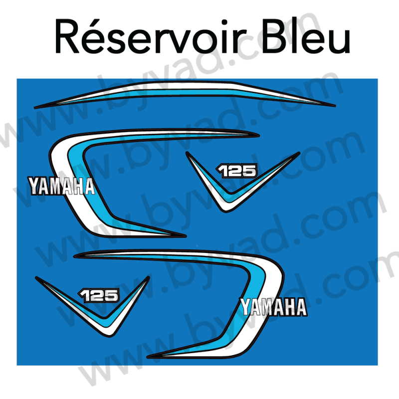 Kit stickers Moto Yamaha RDX 1979 1980 1981 1982 réservoir Bleu
