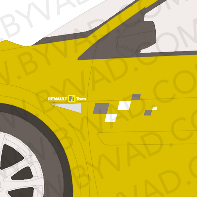 Sticker latéraux Mégane 2 RS F1 Team