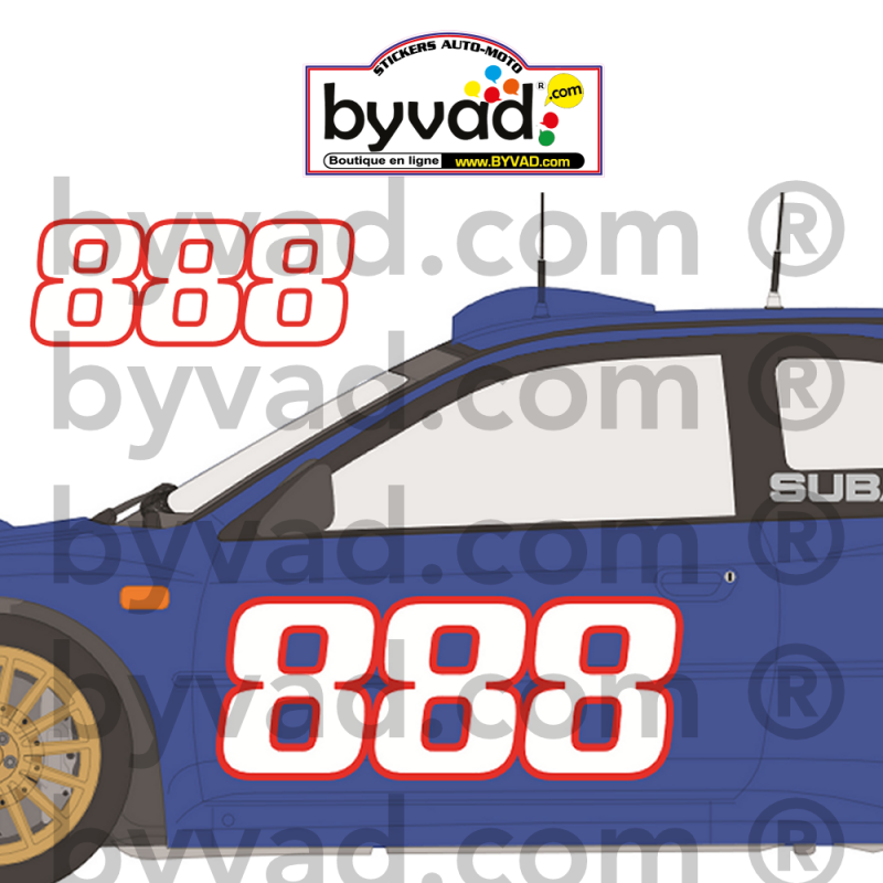 NUMERO DE COURSE type NASCAR 3 Chiffres