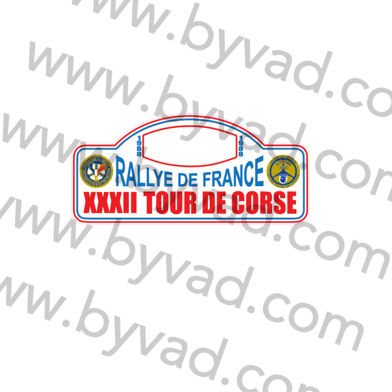 Plaque de rallye Tour de corse 88