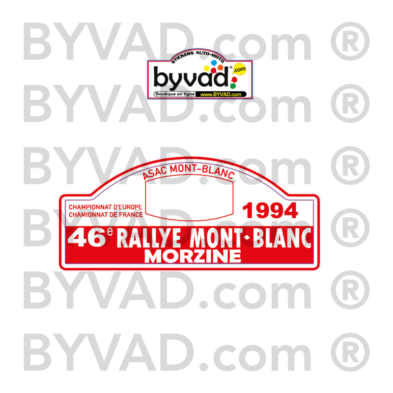 1 plaque rallye du Mont Blanc 1994