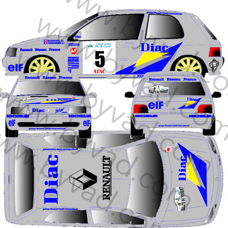 Déco CLIO DIAC Rallye du touquet Ragnotti