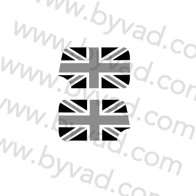 Drapeau anglais de rétro gris noir Austin Mini