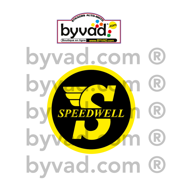 Sticker autocollant Speedwell 75 mm