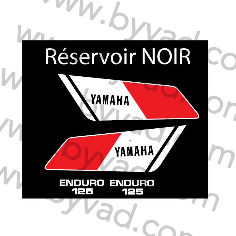 Kit Yamaha 125 DTMX ENDURO 1978 RESERVOIR NOIR