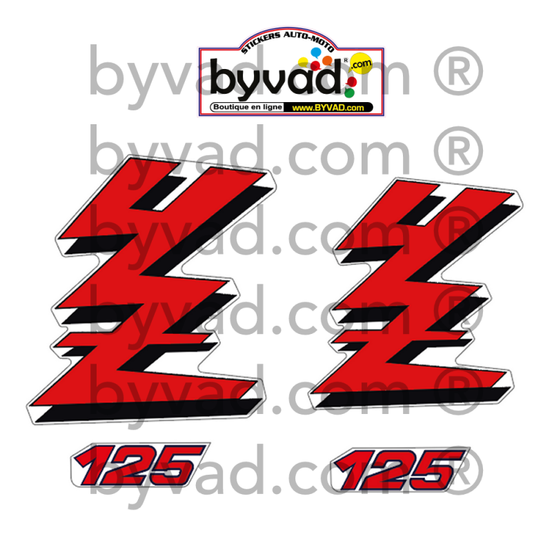 Kit complet stickers YAMAHA 125 YZ 1989
