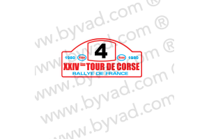 1 Plaque de Rallye Adhésive Tour de Corse 1980