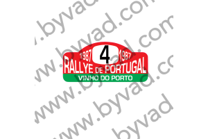 1 Plaque de Rallye Adhésive Rallye du Portugal 1987