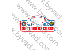 1 Plaque de Rallye Adhésive Tour de Corse 1991