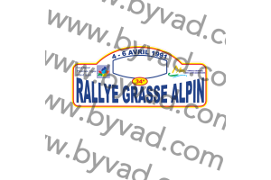 1 Plaque de Rallye Adhésive Rallye Grasse Alpin 1991