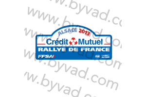 1 Plaque de Rallye Adhésive Rallye de France ALSACE 2013