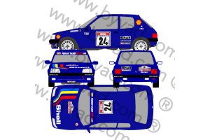Kit déco Peugeot 205 Rallye Usine Corse 90  Version Bourcier