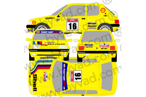 Kit déco Peugeot 205 Rallye Usine Corse 90 Version Doenlen