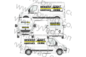 Kit déco Assistance Renault Sport Simon Racing taille L  (Master, Sprinter, Ducato, ...)