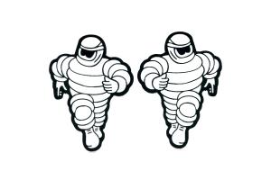 2 Stickers bibendum michelin modèle 7