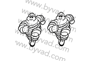 2 Stickers bibendum michelin 10 cm