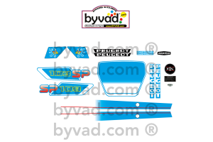 Kit autocollants Peugeot 103 SP Phase 3 Bleu et Blanc