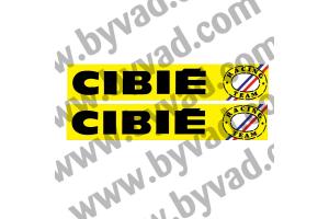2 Stickers CIBIE RACING TEAM 40 CM
