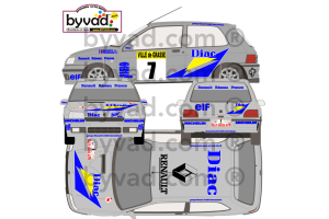 Kit déco Clio Diac - GRASSE ALPIN 1993 - Ragnotti Thimonier