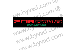Cache plaque immatriculation 205 GTI 1.9 Vert Sorrento