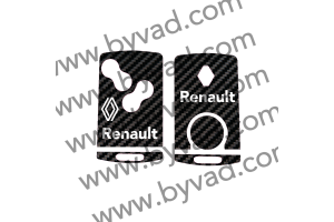 Sticker carte RENAULT SPORT RS carbon jaune Megane 4 RS coque clé 0027J