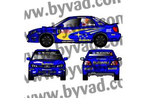 Kit déco SUBARU IMPREZA WRC Monte Carlo 2006 version FLUO