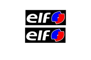 2 Autocollants ELF couleur sur fond