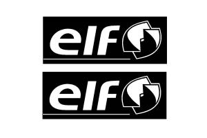 2 Autocollants ELF monochrome 25 cm