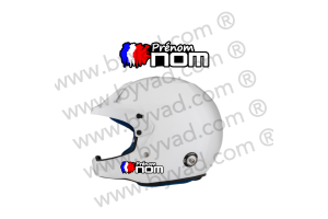 Sticker nominatif casque - 12 cm modèle 2 x1