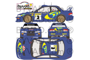 Kit déco rallye SUBARU IMPREZA GT WRC Monte Carlo 1998 version FLUO