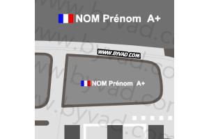 2x Nom pilote ou copilote FLUO