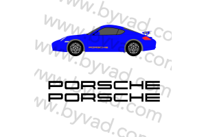 Kit deux stickers 'PORSCHE' 90 cm